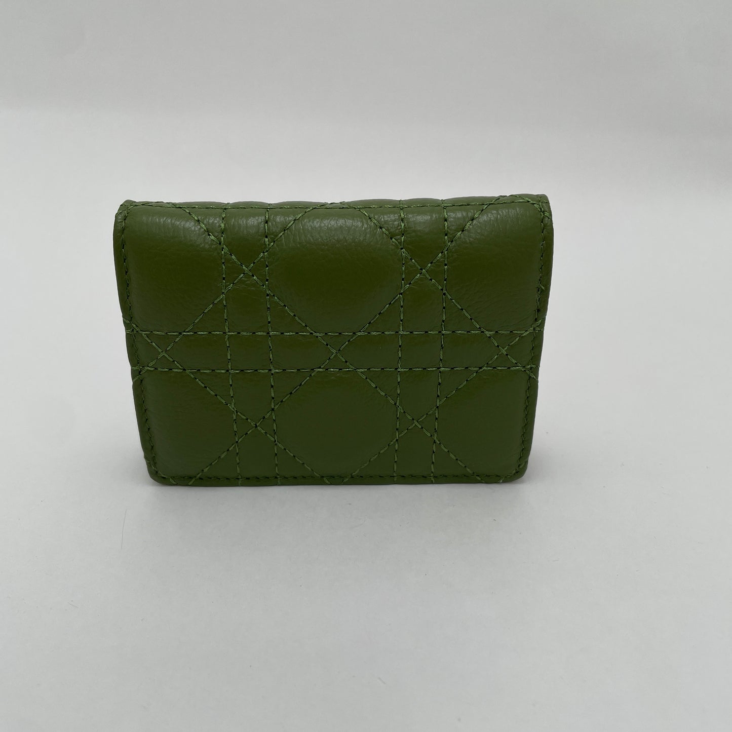 PROMENADE LEATHER QUILTED CARD HOLDER GREEN