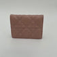PROMENADE LEATHER QUILTED CARD HOLDER PINK