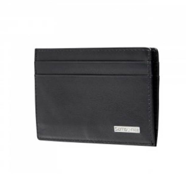 SAMSONITE DLX LEATHER WALLETS CARD AND NOTE HOLDER PLUS 4CC BLACK