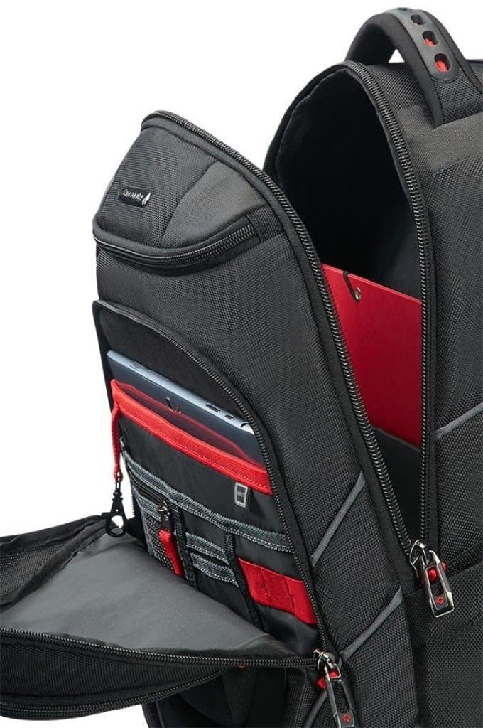 Samsonite Leviathan Laptop Backpack 17.3 Inch Black Red Business Bags