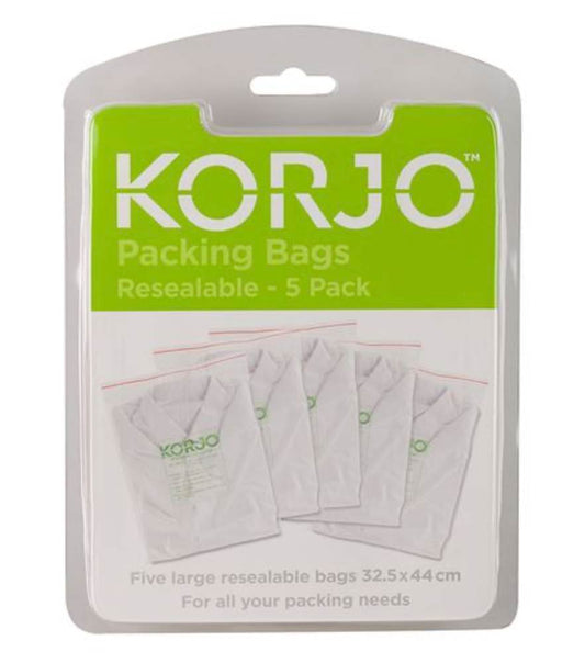 KORJO PACKING BAGS RESEALABLE 5 PACK
