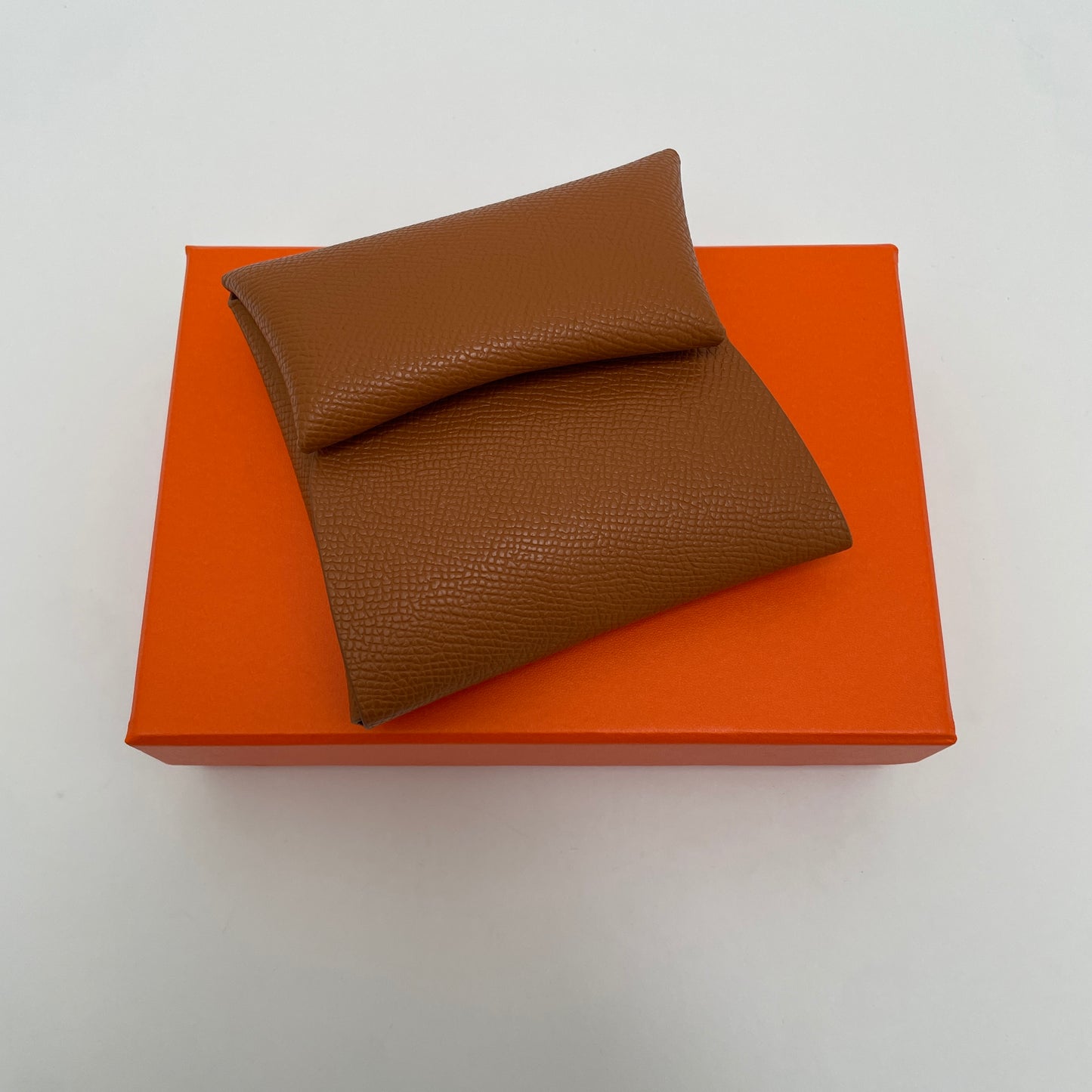 PROMENADE LEATHER SQUARE CARD HOLDER BROWN