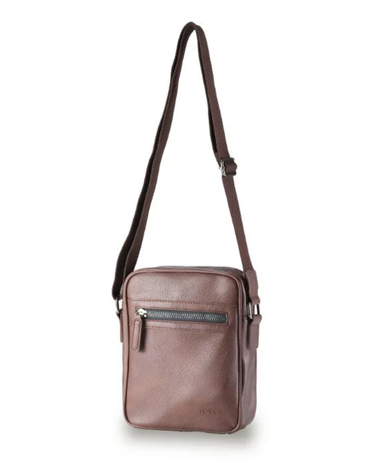 Tosca Vegan Leather Small Shoulder Bag - Chocolate