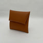 PROMENADE LEATHER SQUARE CARD HOLDER BROWN