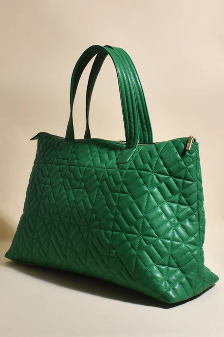 ADORNE LOZZY QUILTED OVERNIGHT BAG GREEN