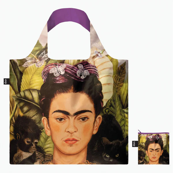 Wholesale Frida Kahlo recycled jeans round shoulder bag, #2, Slate Blue  round - Where The Wilde Things Are - Fieldfolio