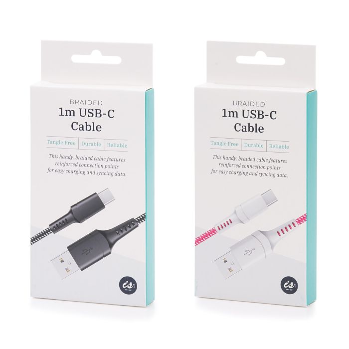 BRAIDED 1METRE USB-C CABLE
