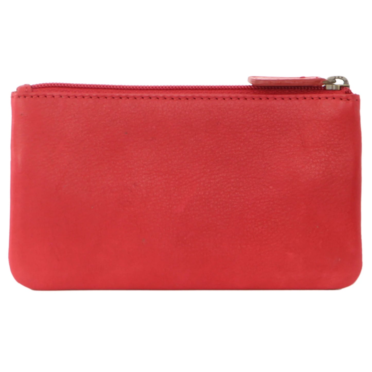 PIERRE CARDIN LEATHER ZIP COIN PURSE RED