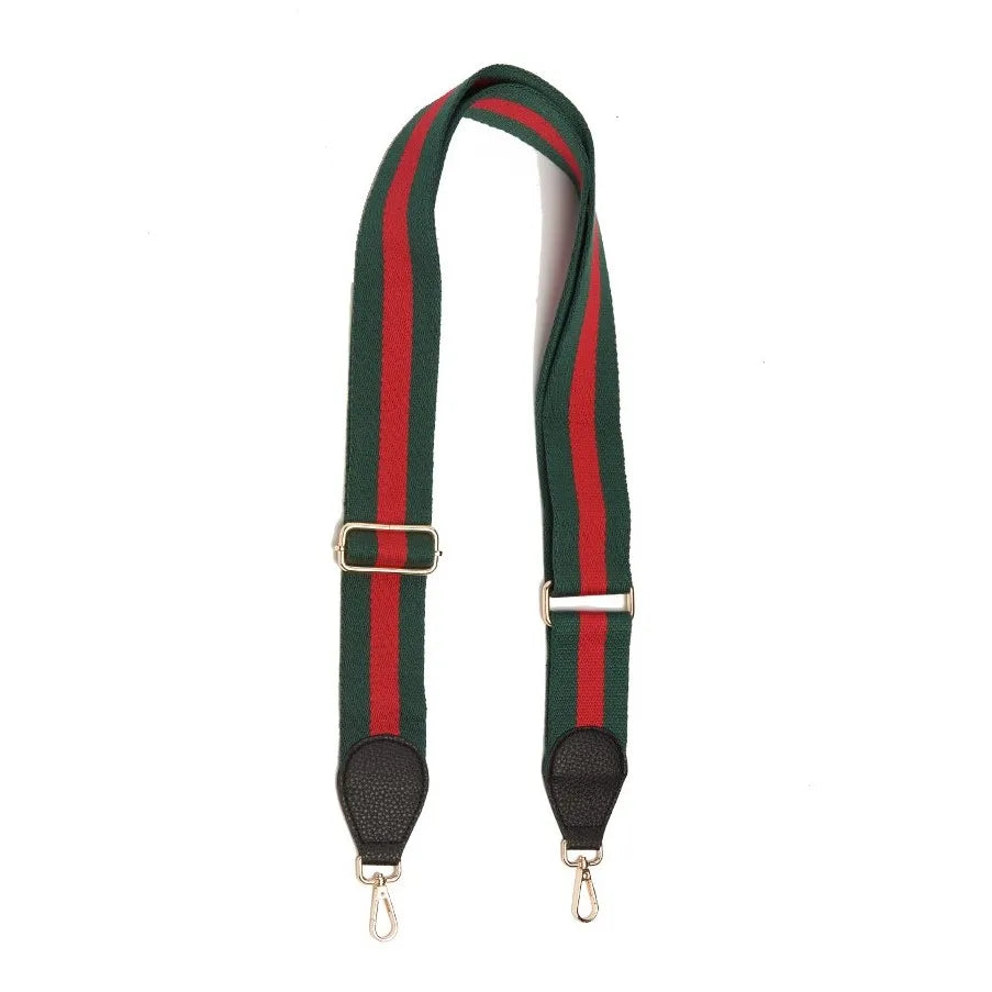 ORAN LEATHER GUITAR STRAP GREEN & RED