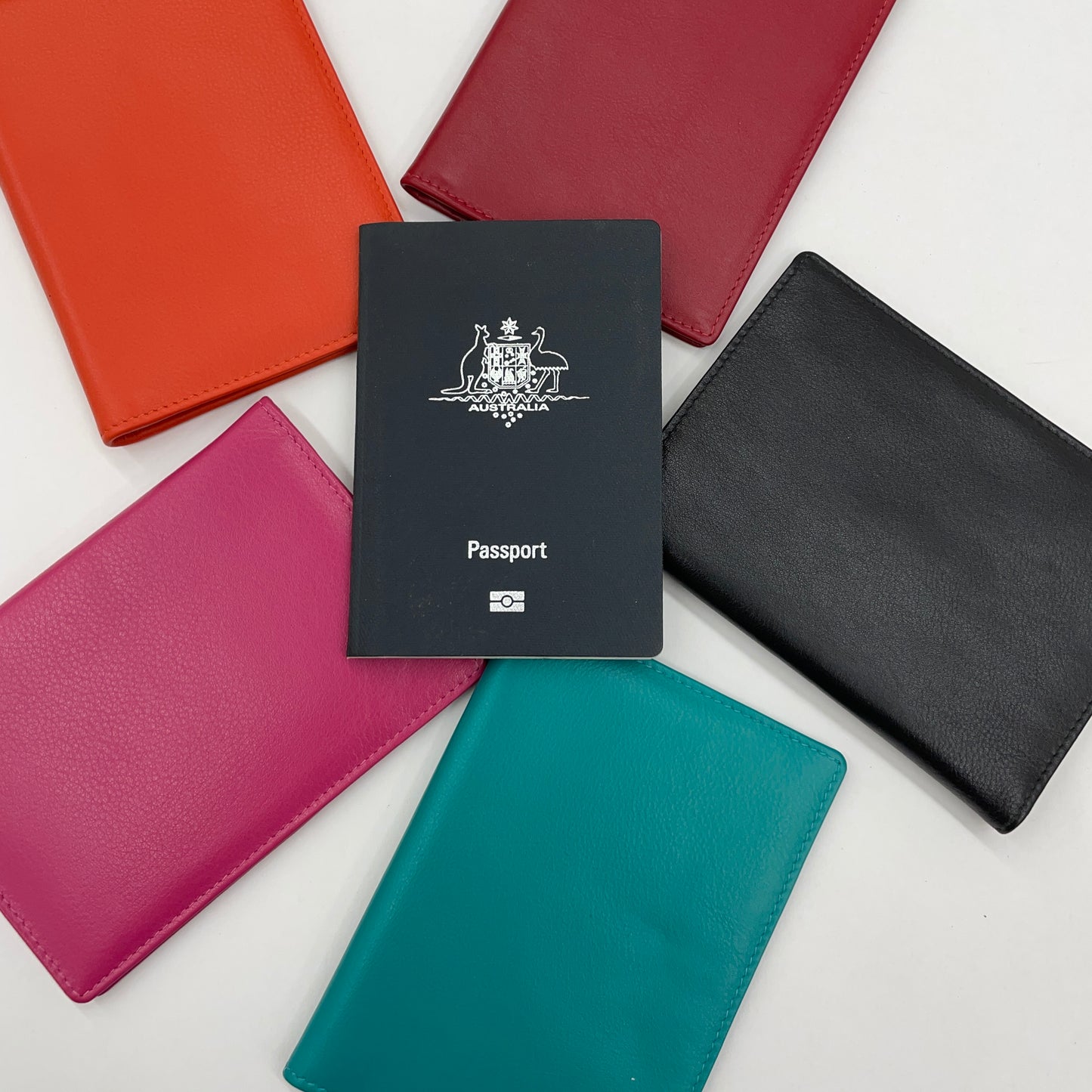 ORAN LEATHER RFID PASSPORT COVER RED