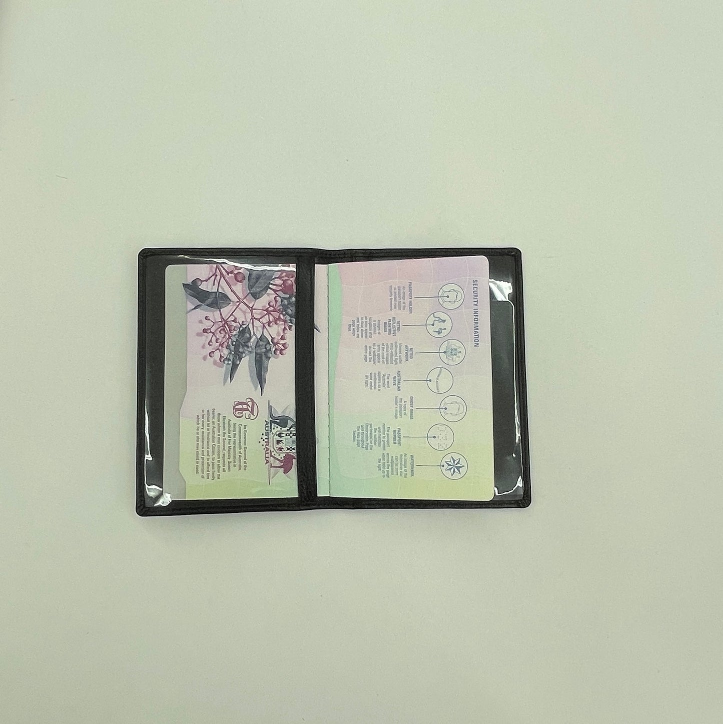 ORAN LEATHER RFID PASSPORT COVER BLACK