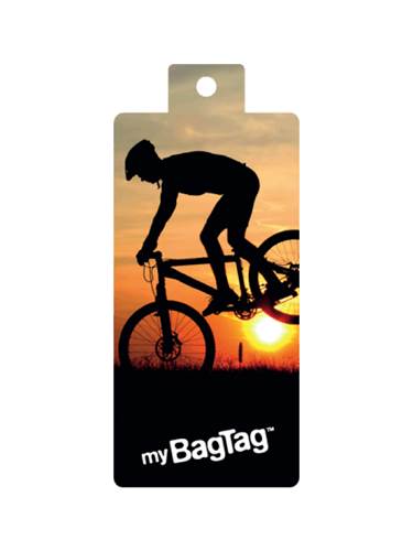 MY BAG TAG TWIN PACK CYCLIST AT SUNSET