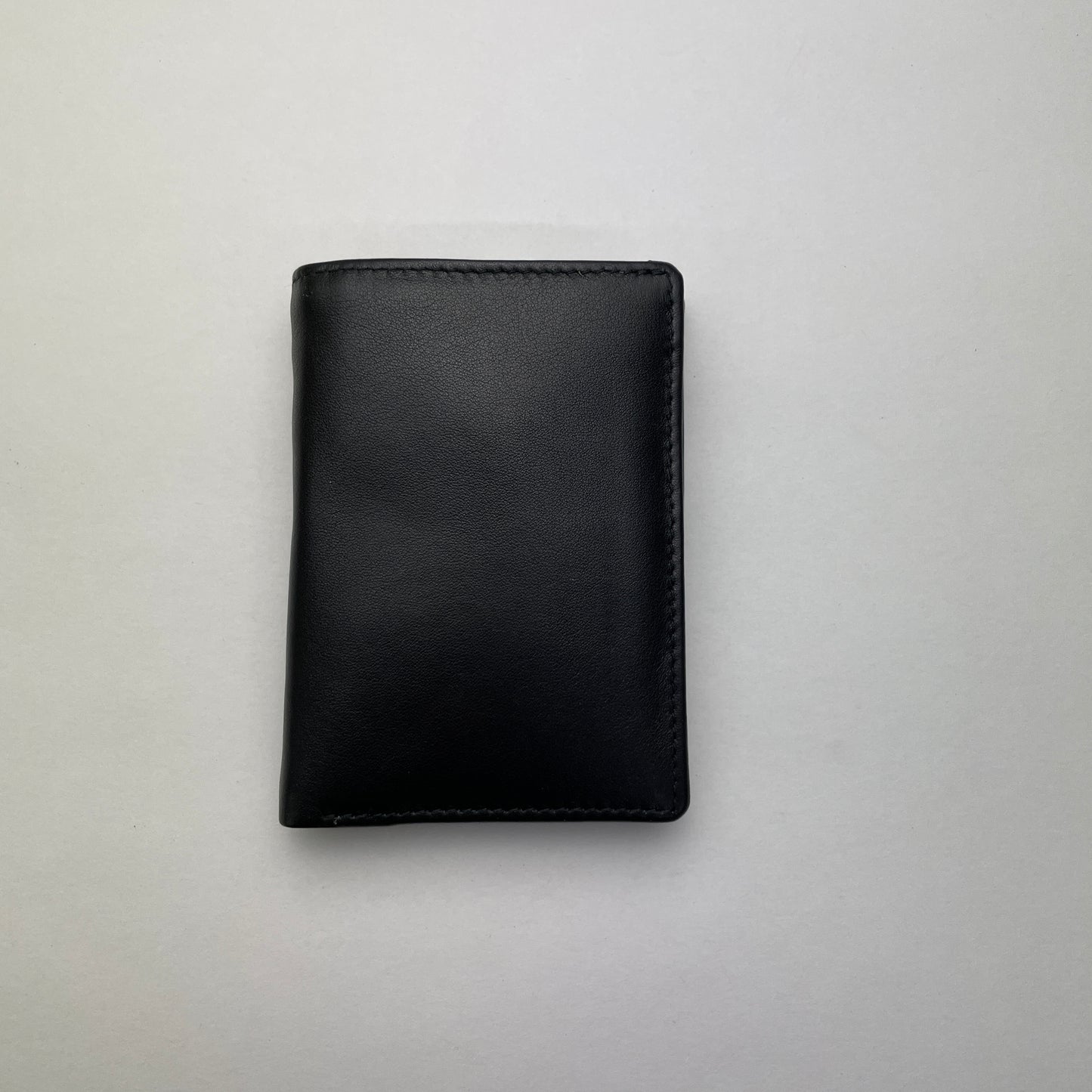ORAN LEATHER RFID ZIP CARD HOLDER BLACK