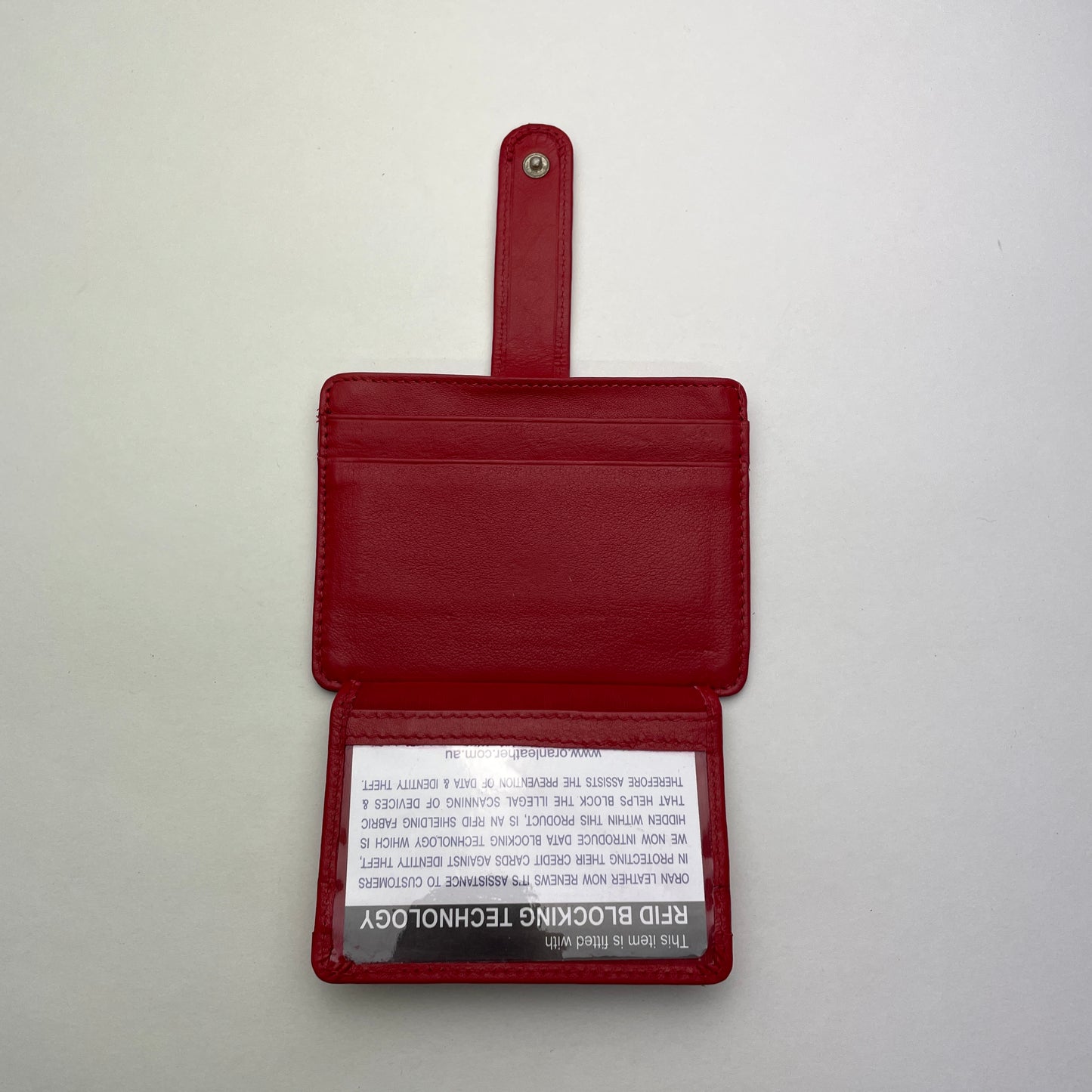 ORAN LEATHER SASHA RFID CARD HOLDER RED