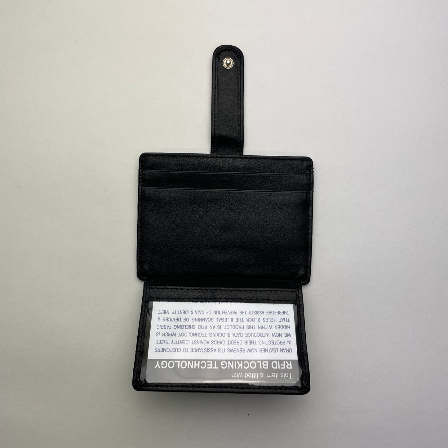 ORAN LEATHER SASHA RFID CARD HOLDER BLACK