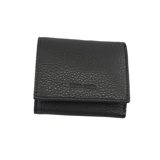 PIERRE CARDIN LEATHER WALLET WITH FLAP BLACK