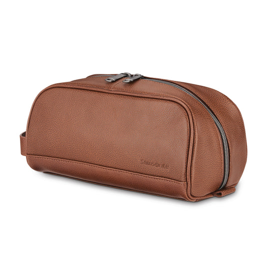 SAMSONITE CLASSIC LEATHER TRAVEL KIT COGNAC