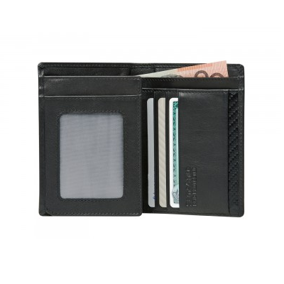 SAMSONITE DLX LEATHER WALLETS WALLET WITH ID PLUS 4CC BLACK